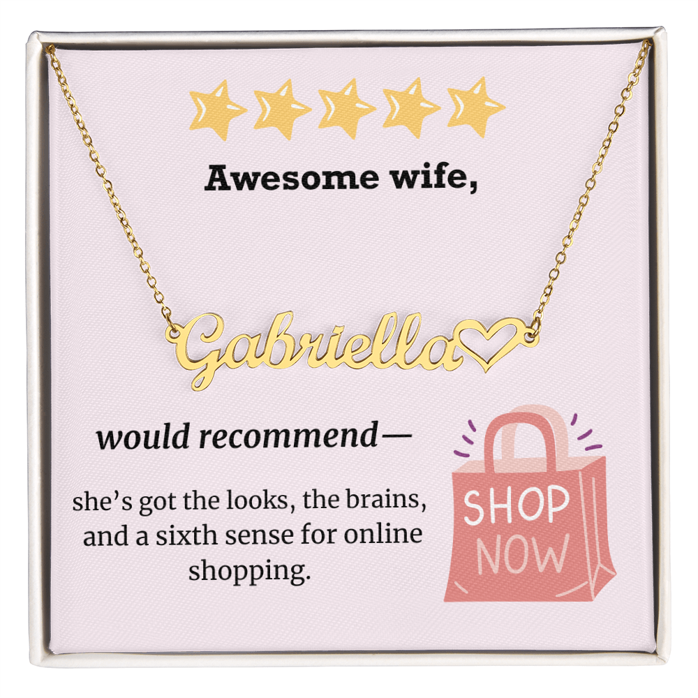 Awesome Wife – Online Shopping Queen Heart Name Necklace