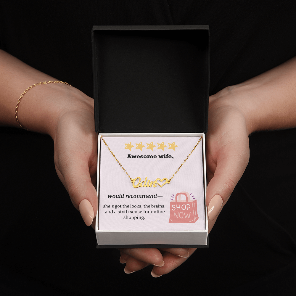 Awesome Wife – Online Shopping Queen Heart Name Necklace