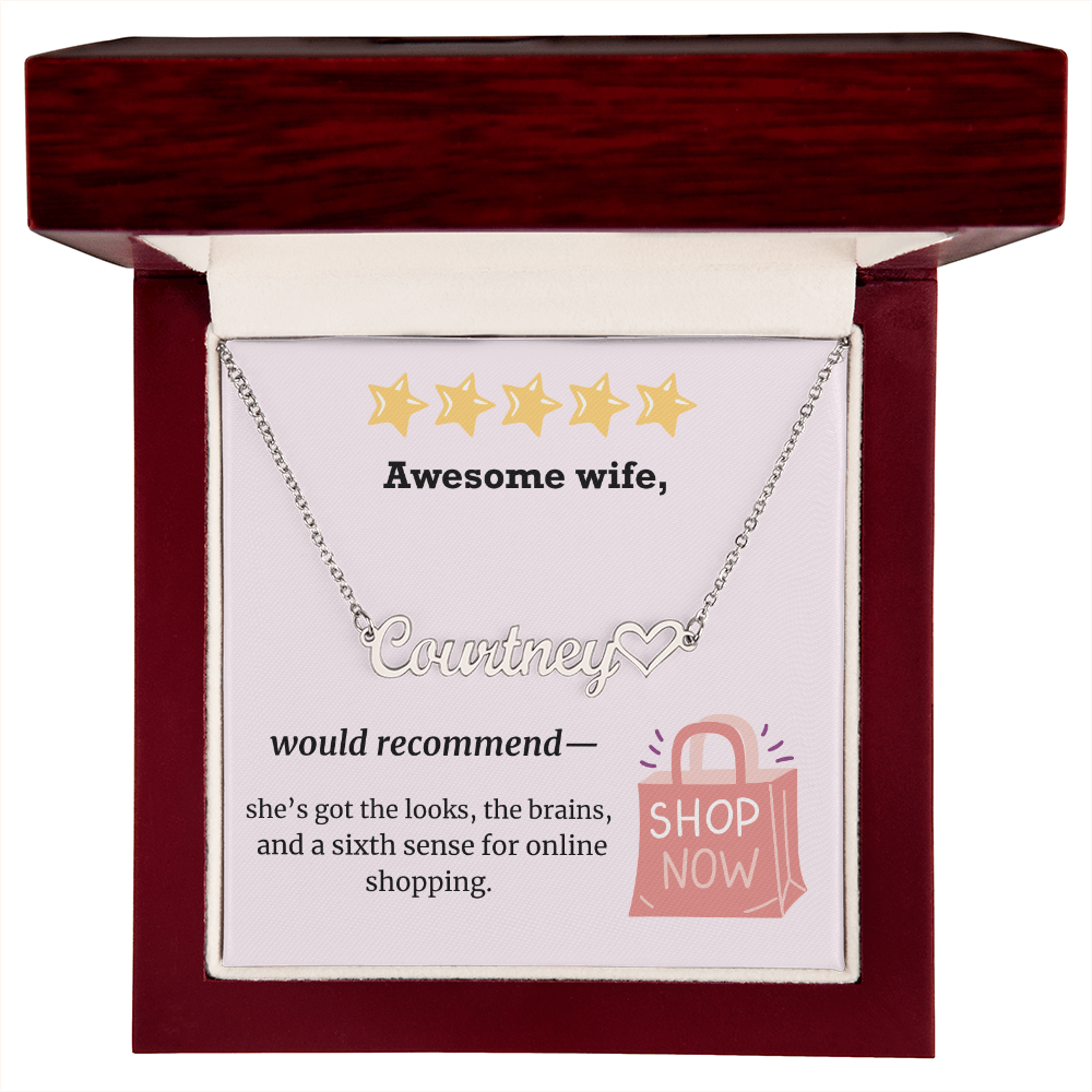 Awesome Wife – Online Shopping Queen Heart Name Necklace