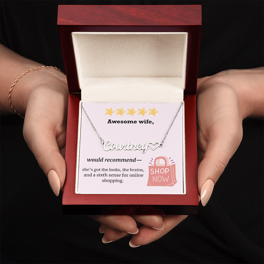 Awesome Wife – Online Shopping Queen Heart Name Necklace