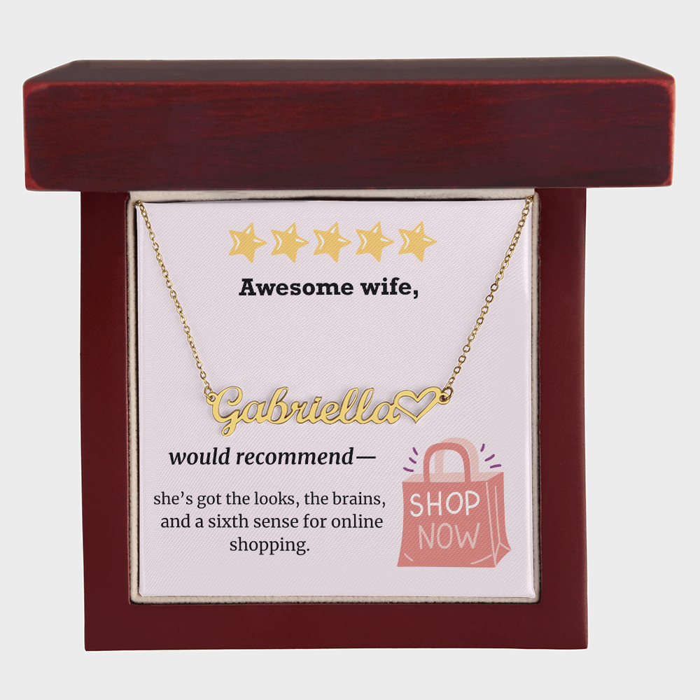 Awesome Wife – Online Shopping Queen Heart Name Necklace