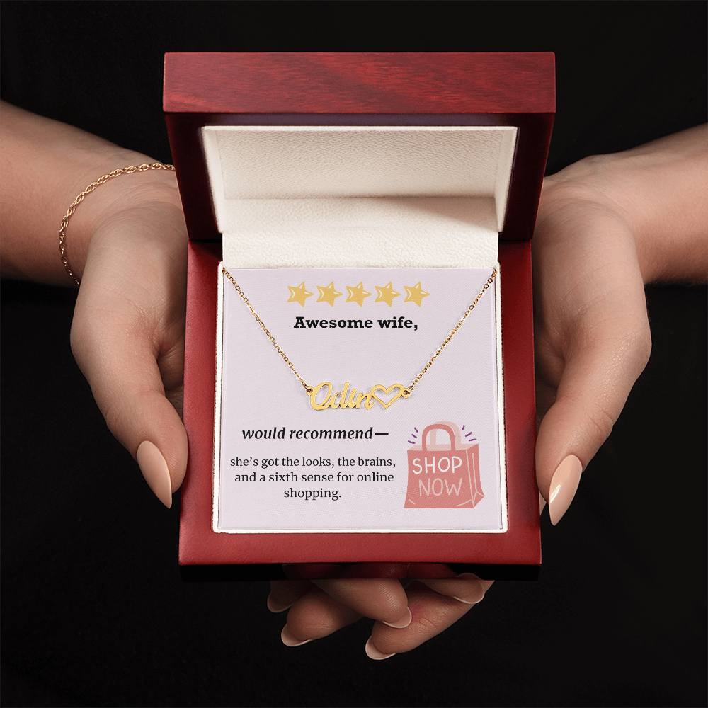 Awesome Wife – Online Shopping Queen Heart Name Necklace