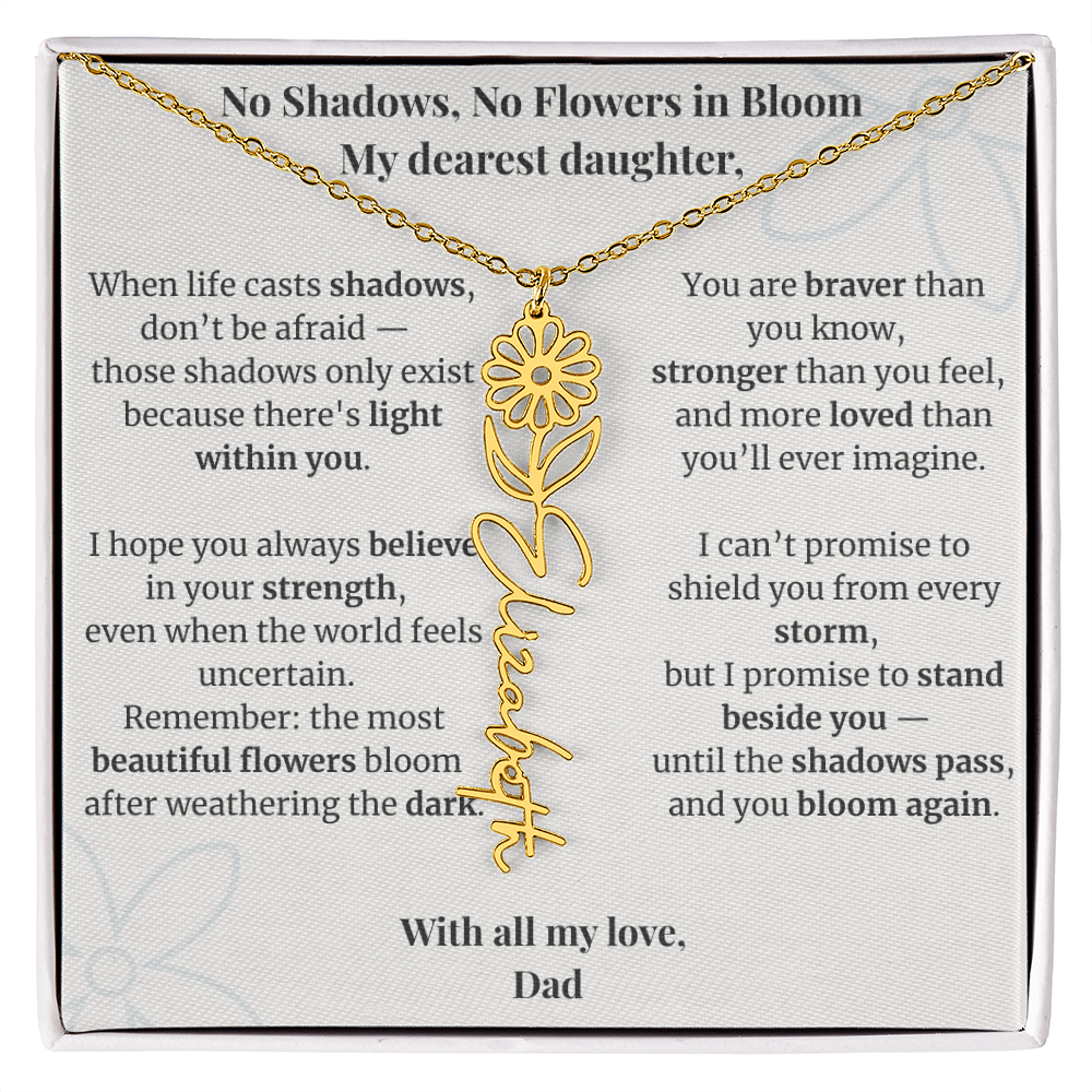 To My Daughter – Birth Flower Name Necklace