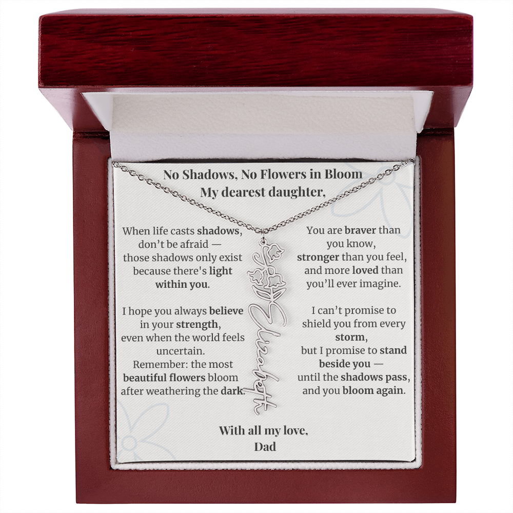 To My Daughter – Birth Flower Name Necklace