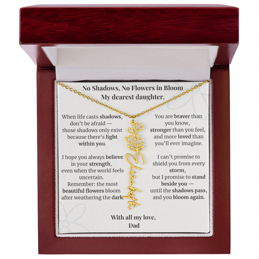 To My Daughter – Birth Flower Name Necklace