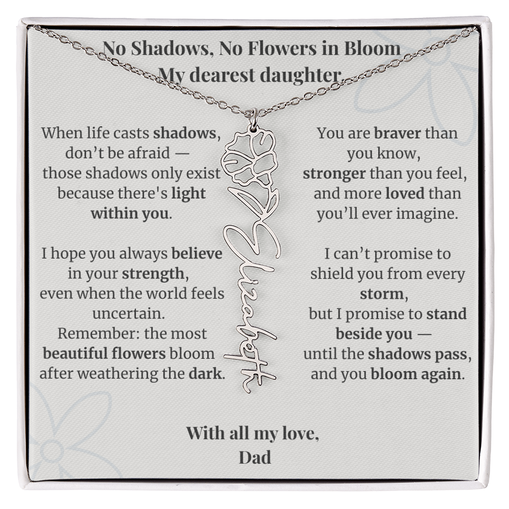 To My Daughter – Birth Flower Name Necklace