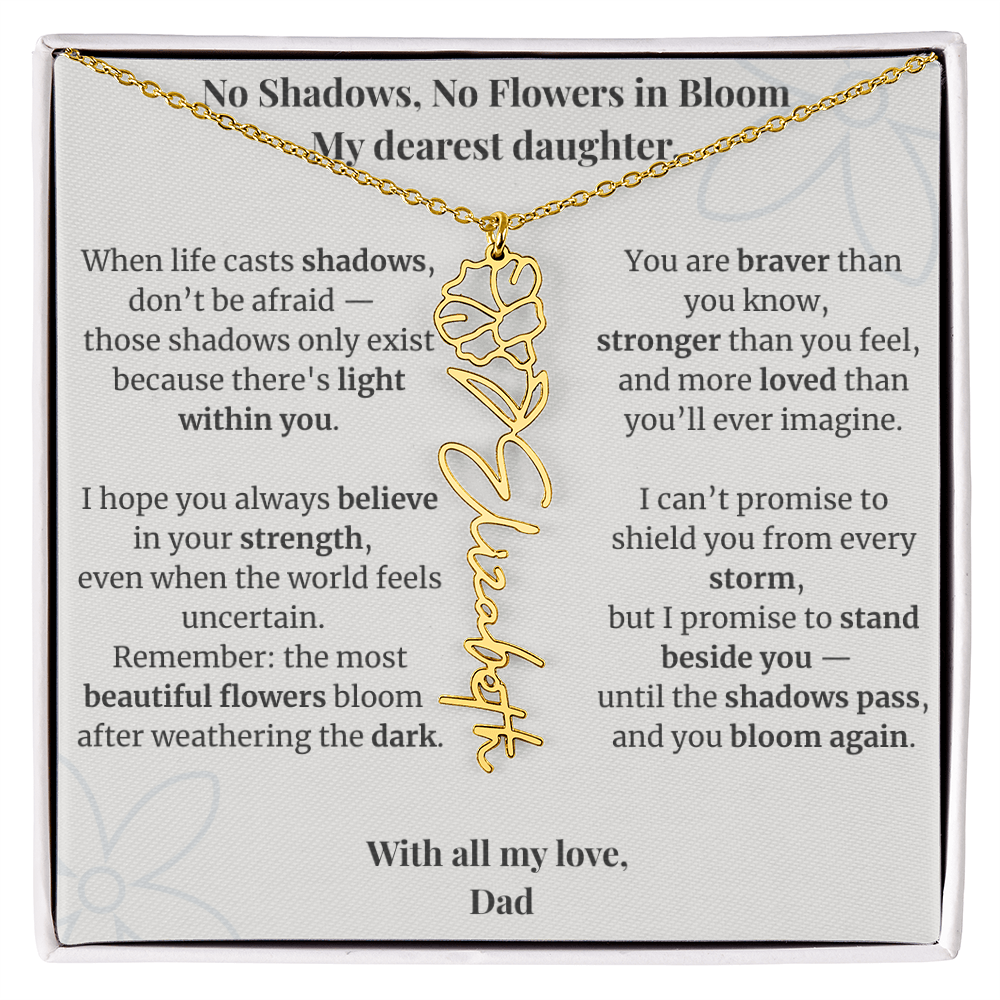 To My Daughter – Birth Flower Name Necklace