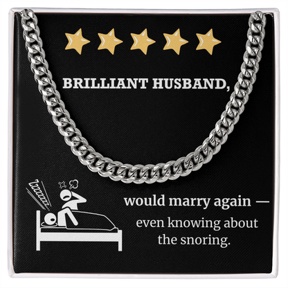Funny Husband Gift – Brilliant Cuban Link Necklace