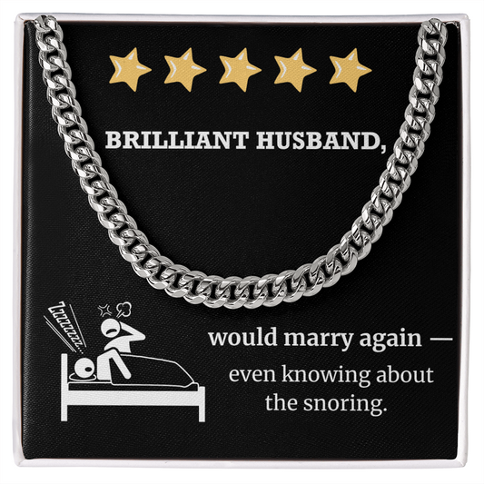 Funny Husband Gift – Brilliant Cuban Link Necklace
