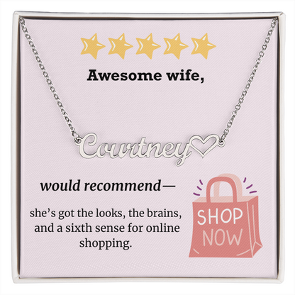 Awesome Wife – Online Shopping Queen Heart Name Necklace