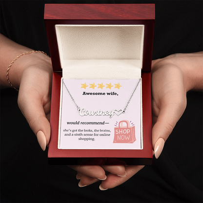 Awesome Wife – Online Shopping Queen Heart Name Necklace