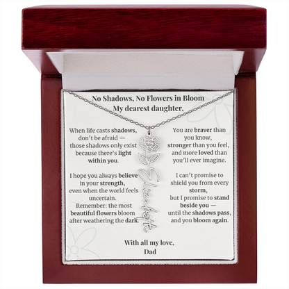 To My Daughter – Birth Flower Name Necklace