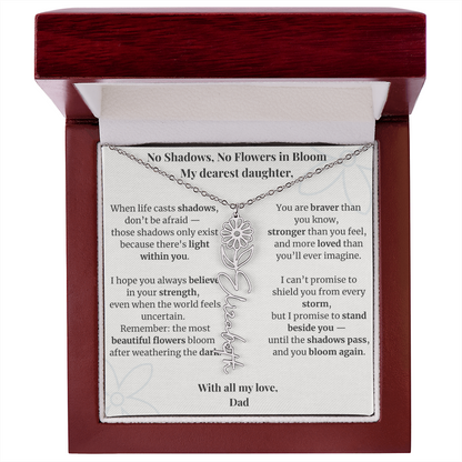 To My Daughter – Birth Flower Name Necklace