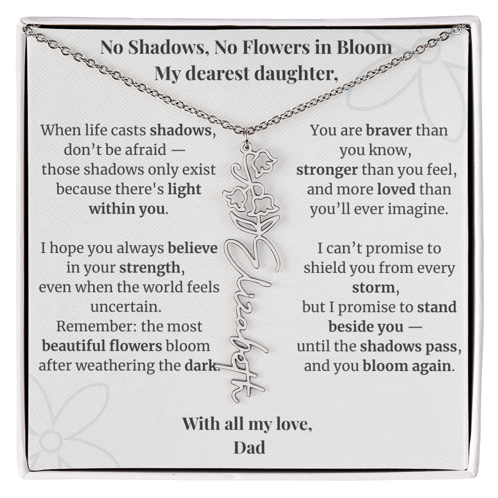 To My Daughter – Birth Flower Name Necklace