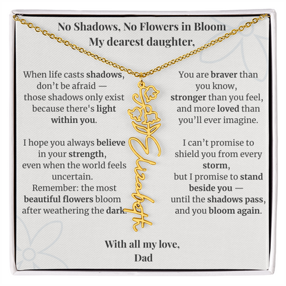 To My Daughter – Birth Flower Name Necklace