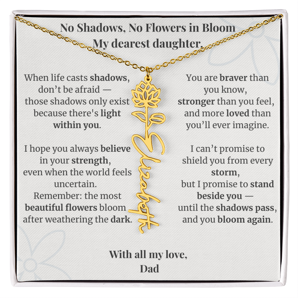 To My Daughter – Birth Flower Name Necklace
