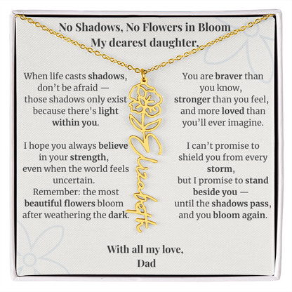 To My Daughter – Birth Flower Name Necklace