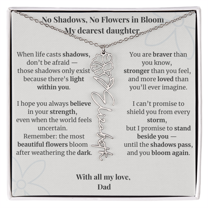 To My Daughter – Birth Flower Name Necklace