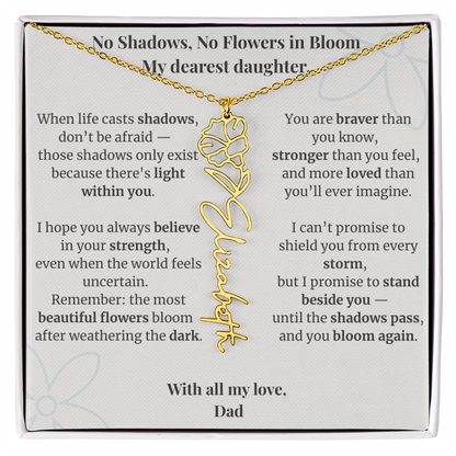 To My Daughter – Birth Flower Name Necklace
