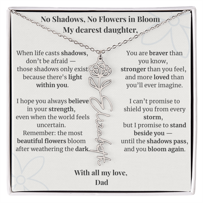 To My Daughter – Birth Flower Name Necklace
