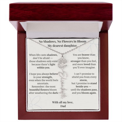 To My Daughter – Birth Flower Name Necklace