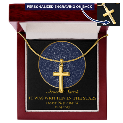 Star Map Cross Necklace