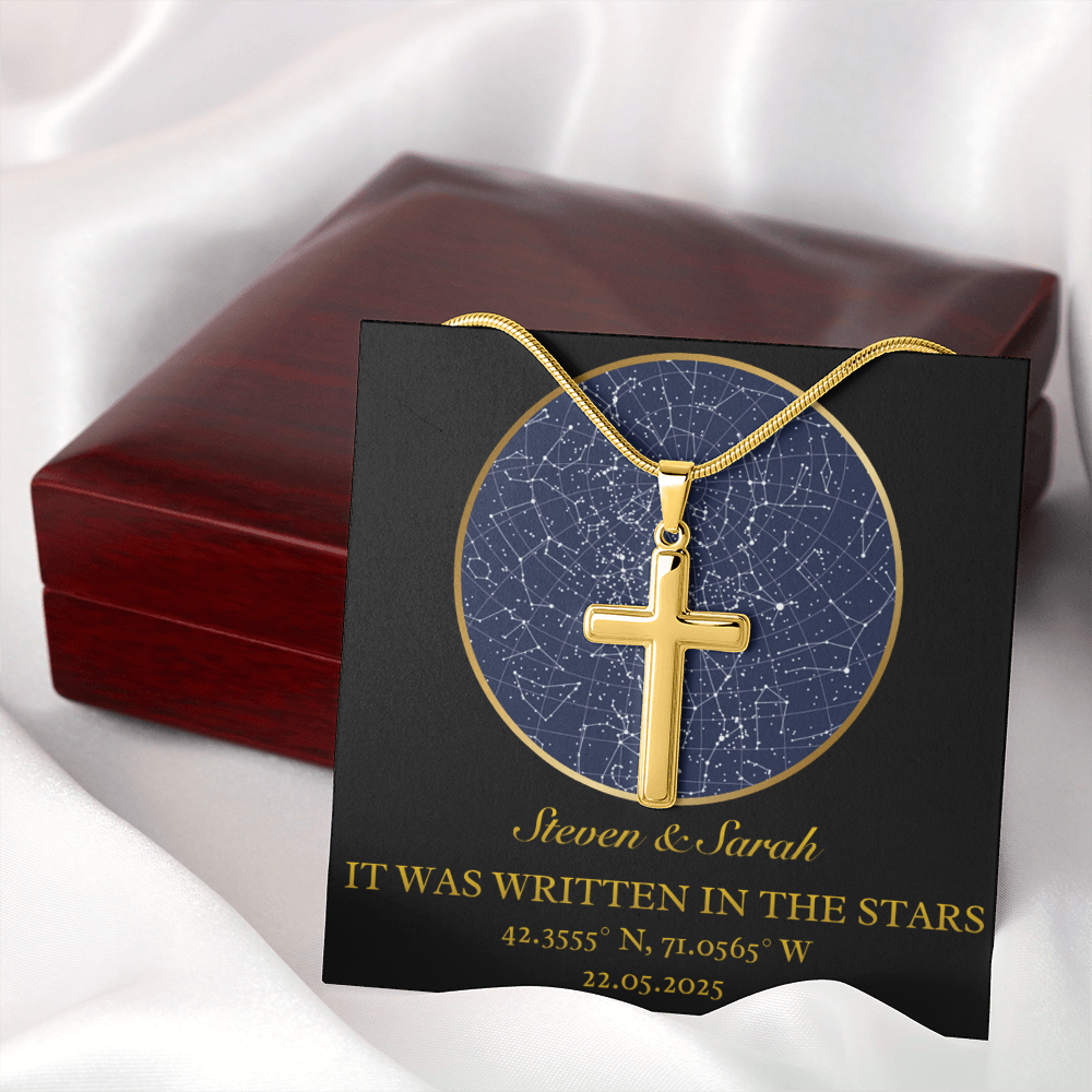 Star Map Cross Necklace