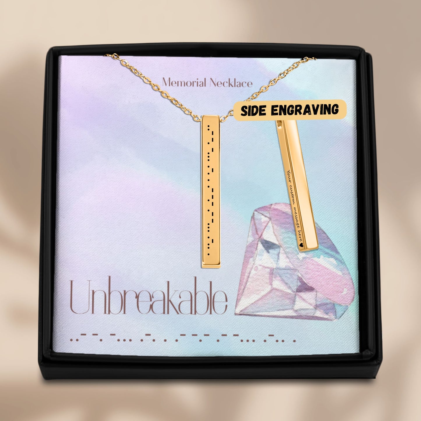 Unbreakable – Morse Code Bar Necklace